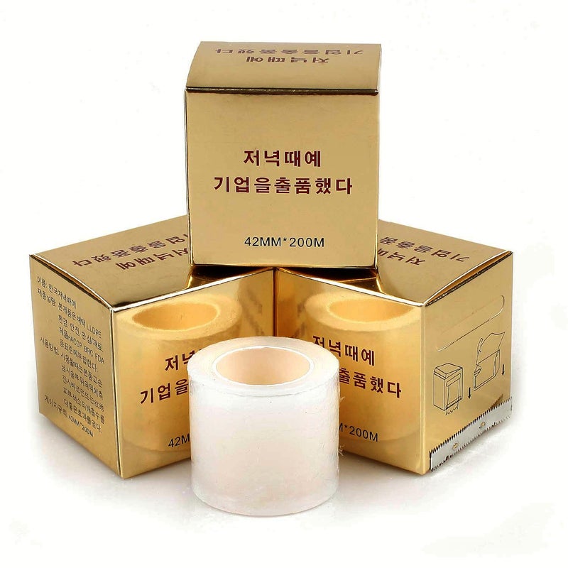 fenshine 4 PCS Disposable Eyebrow Tattoo Plastic Wrap Preservative Film For Professional Eyebrow Lips Permanent Make Up Supplies Wrap Cover Tape Roll - Image 1
